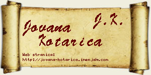 Jovana Kotarica vizit kartica